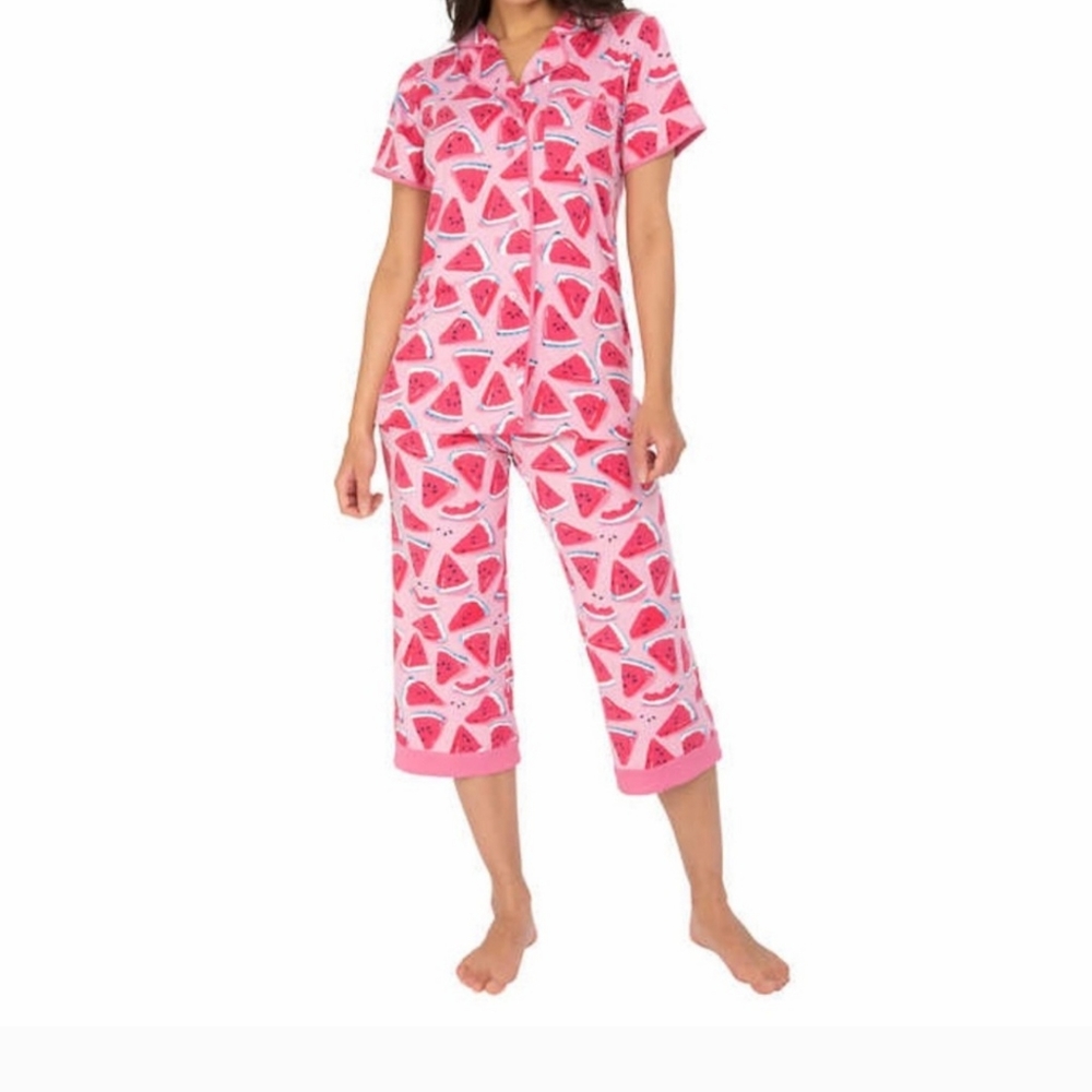Ladies Watermelon 2-piece Capri Pajama Set